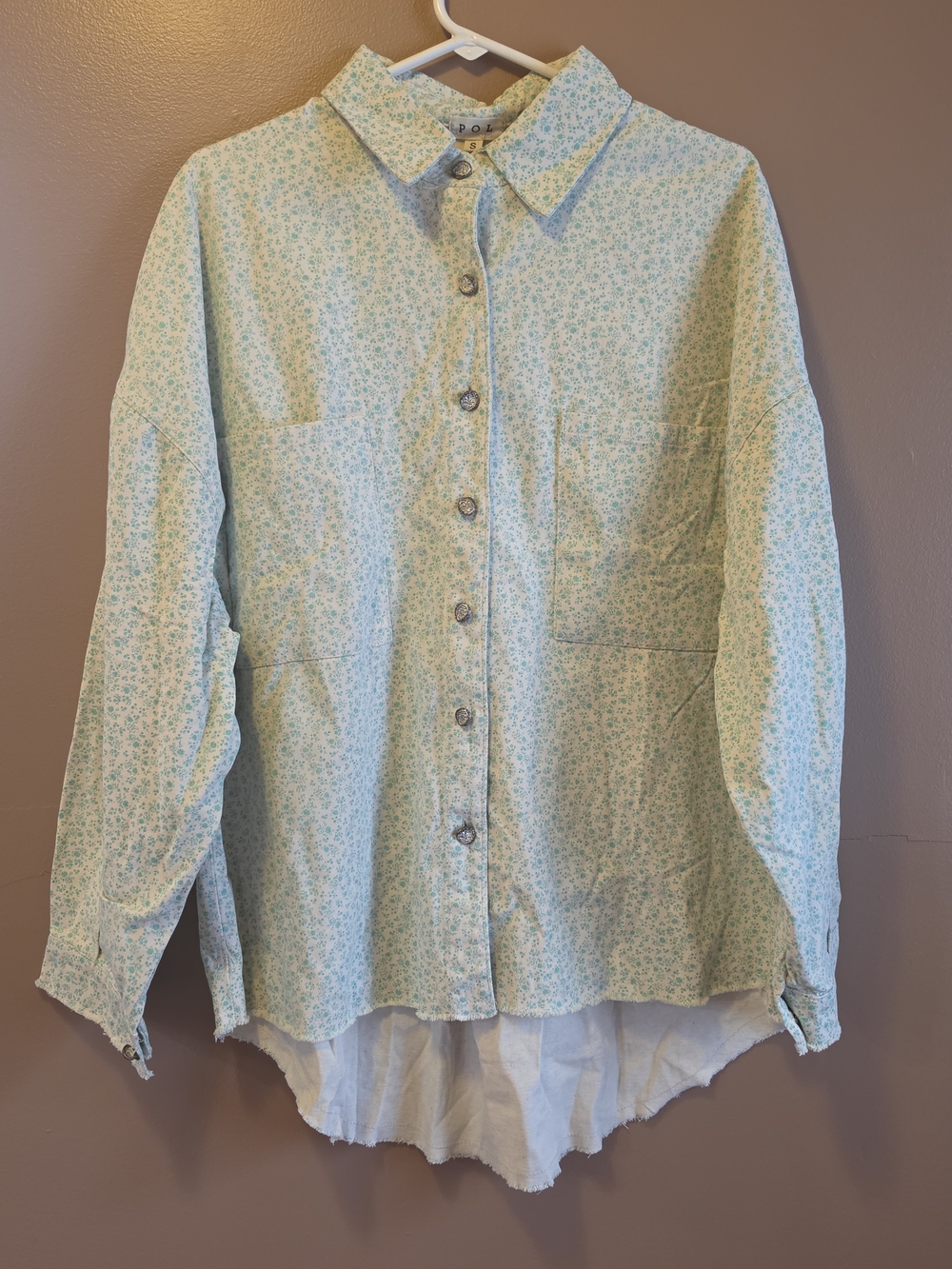 POL Floral Button Down Cotton Shirt Size Small